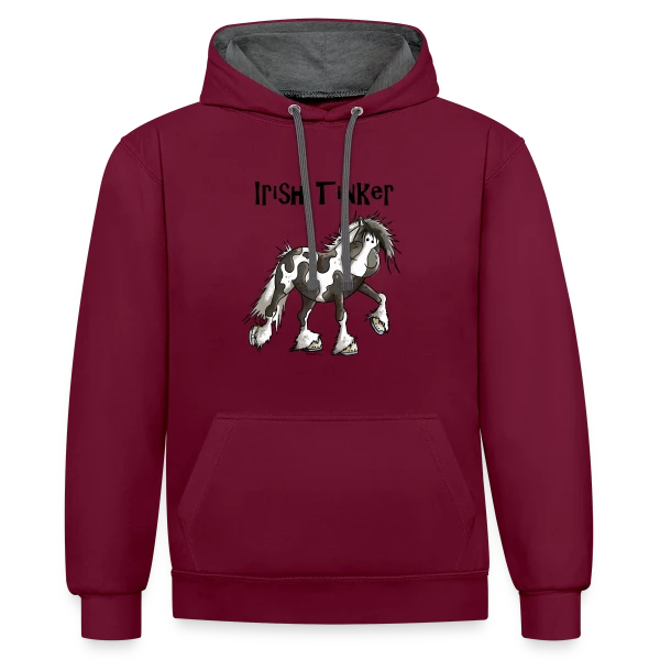 Tracy l'Irish Tinker - Cheval de Rêve Irlandais sur Sweat à capuche contrasté