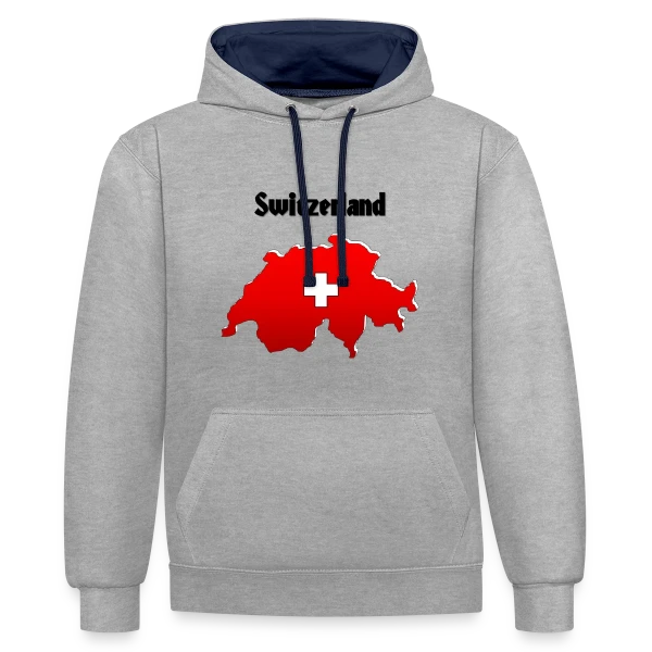 Voyage en Suisse sur Sweat à capuche contrasté