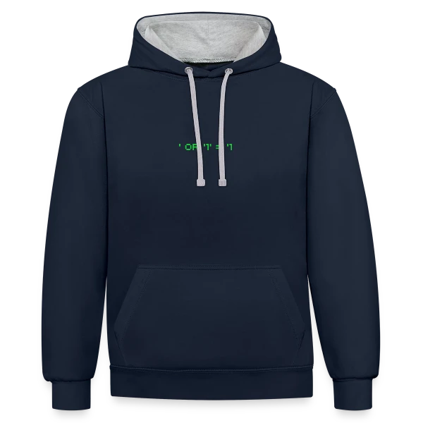 Hacker Pentest SQL Injection - Cybersécurité sur Sweat à capuche contrasté