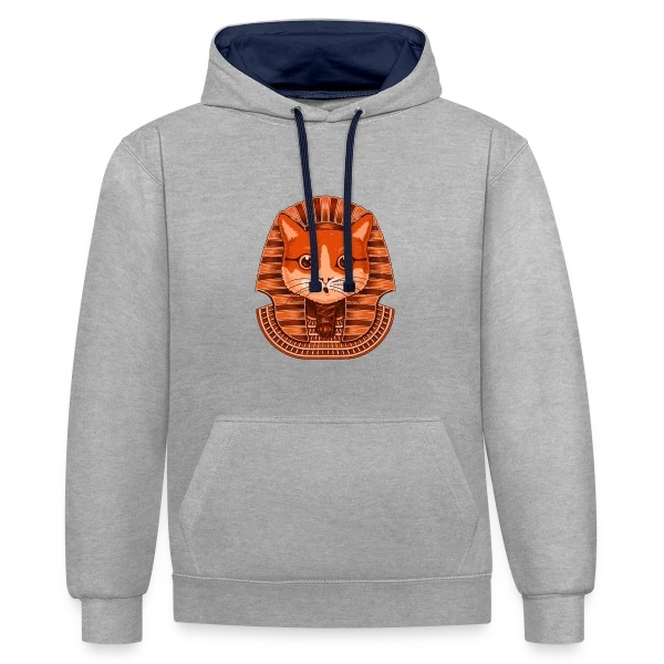 Pharaon Félin sur Sweat à capuche contrasté