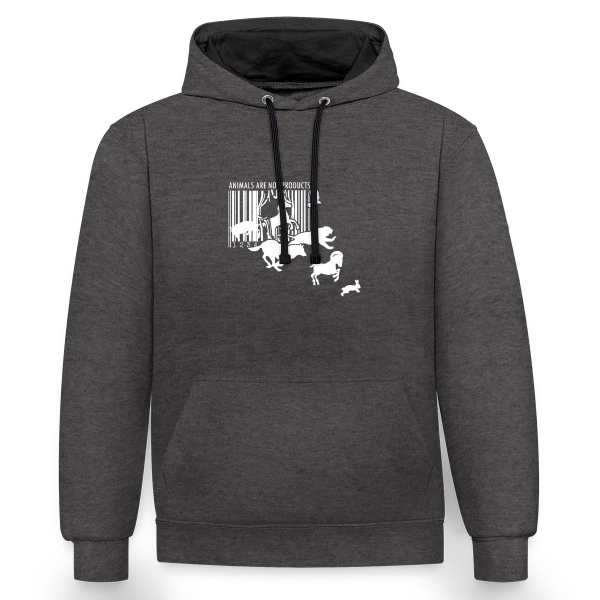 Véganisme et Droits Animaux sur Sweat à capuche contrasté