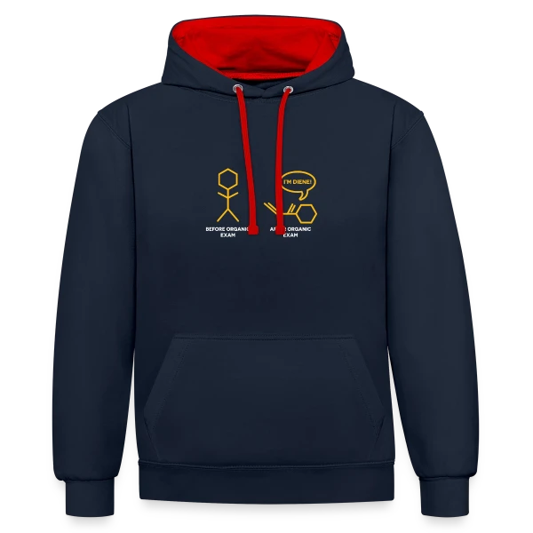 Blague Chimie Diène sur Sweat à capuche contrasté