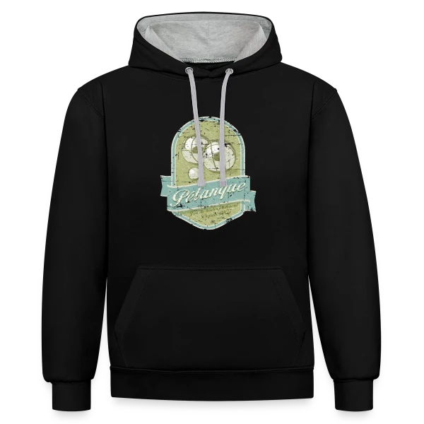 Pétanque Rétro Chic sur Sweat à capuche contrasté