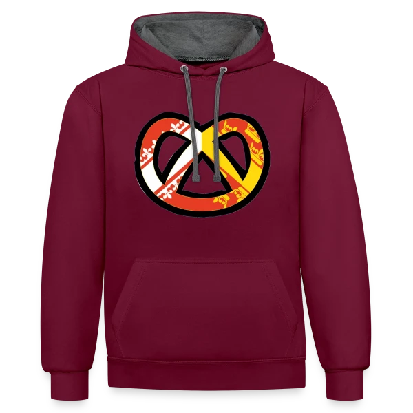 Humour Logo Bretzel Alsace sur Sweat à capuche contrasté