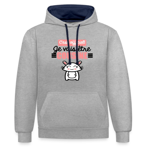 Annonce Grossesse : C'est Officiel, Je Vais Être Cousine ! sur Sweat à capuche contrasté