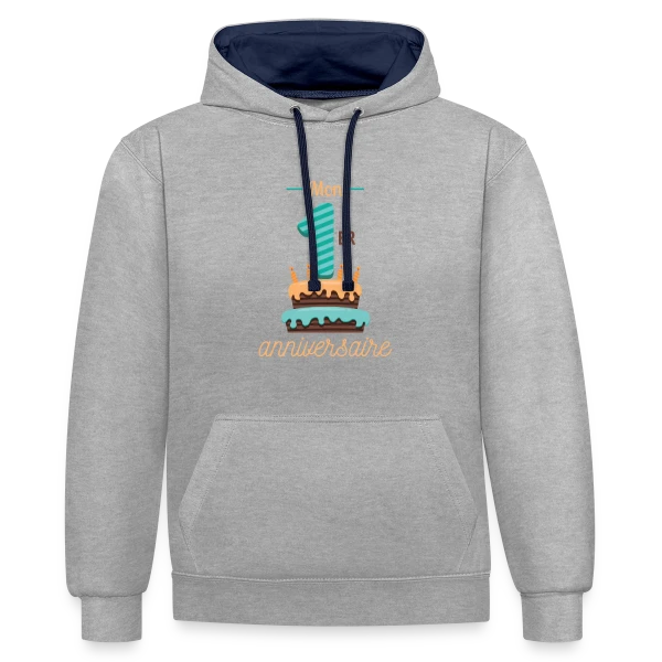 Mon Premier Anniversaire Garçon sur Sweat à capuche contrasté