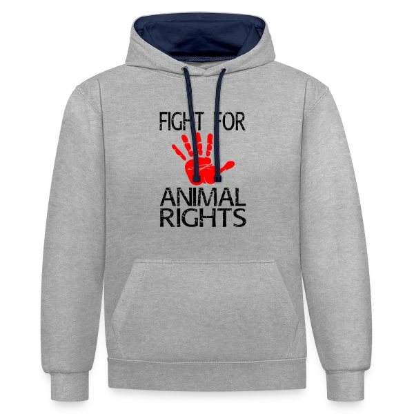 Défense Droits Animaux sur Sweat à capuche contrasté