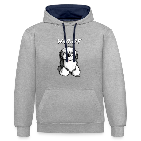Woooff le Bobtail Rigolo sur Sweat à capuche contrasté