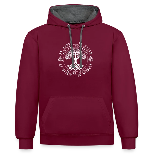 Arbre de Vie Celtique : Vie et Mort sur Sweat à capuche contrasté