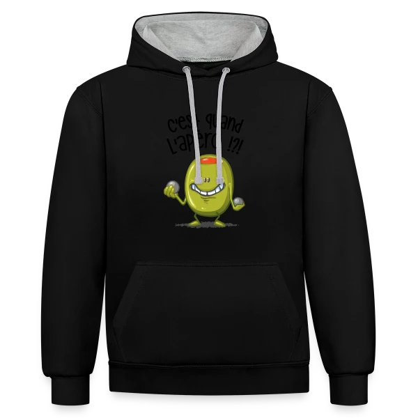 L'Apéro, c'est quand ? sur Sweat à capuche contrasté