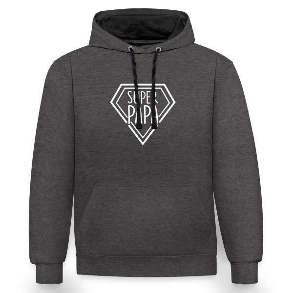 Super Papa - Idée Cadeau Noël & Fête des Pères sur Sweat à capuche contrasté
