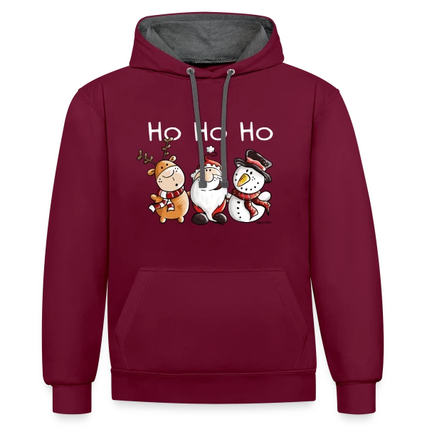 Ho Ho Ho Père Noël et ses Amis - Fête de Noël sur Sweat à capuche contrasté