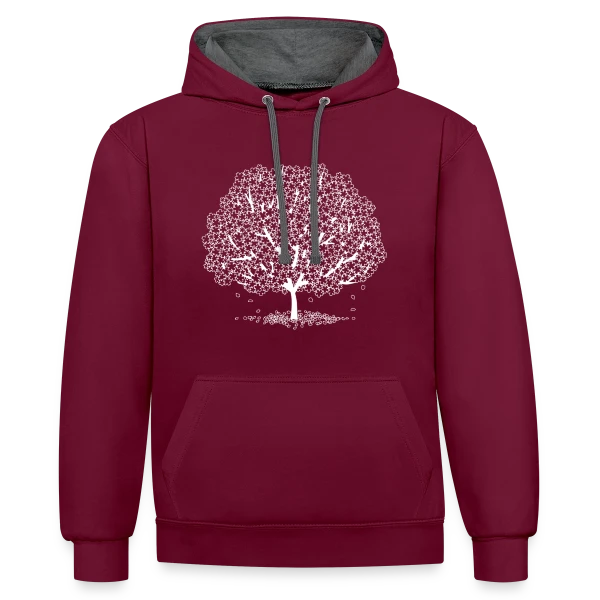 L'Arbre de Vie sur Sweat à capuche contrasté