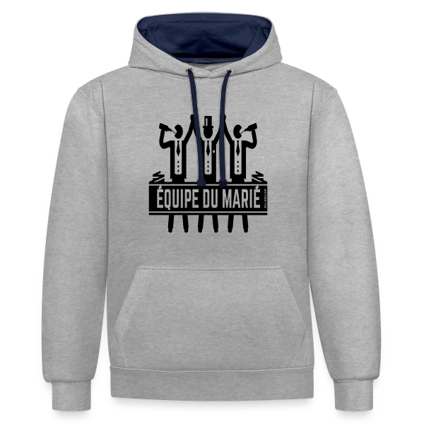 EVG Équipe du Marié : La Fête Inoubliable sur Sweat à capuche contrasté