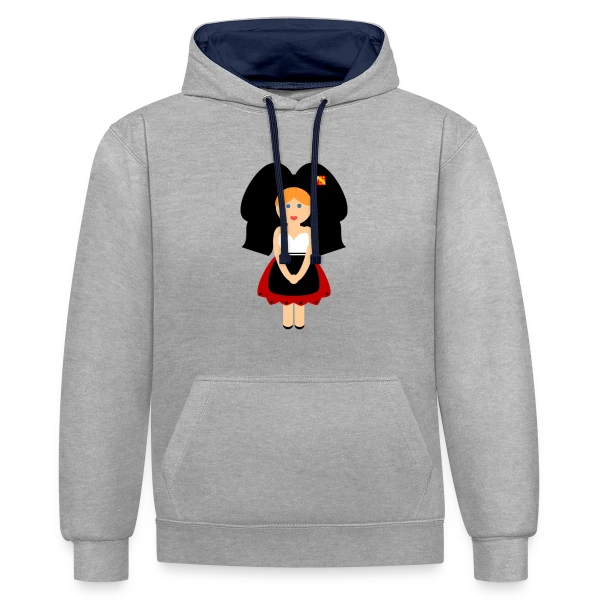Petite Alsacienne Mignonne sur Sweat à capuche contrasté