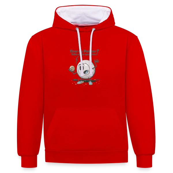 Pétanque : Tirer ou pointer ? sur Sweat à capuche contrasté
