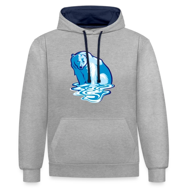 Ours Polaire en Détresse : L'Art du Réchauffement sur Sweat à capuche contrasté