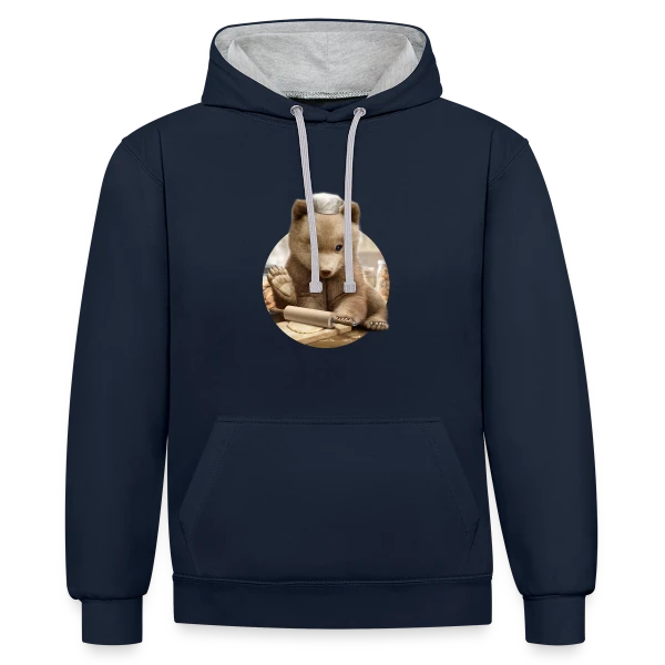 Ourson Chef sur Sweat à capuche contrasté