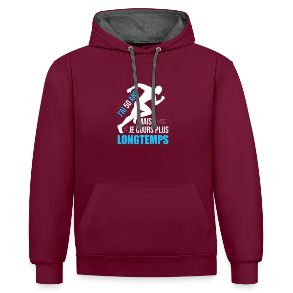 Coureur 50 Ans - Running Papa Papi Toujours en Forme sur Sweat à capuche contrasté