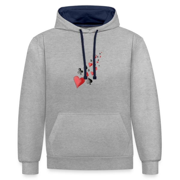 Envolée de Cartes à Jouer sur Sweat à capuche contrasté