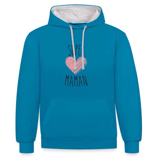 Super Maman : Le T-shirt Indispensable pour votre Héroïne sur Sweat à capuche contrasté