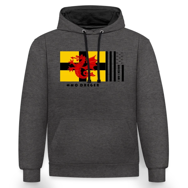 Blason Pays du Trégor sur Sweat à capuche contrasté