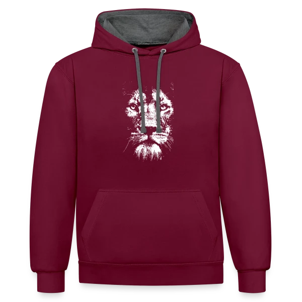 Lyon Écriture Élégante Blanche sur Sweat à capuche contrasté
