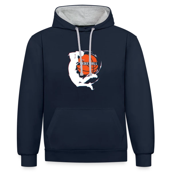 Essentiel Fan de Basketball sur Sweat à capuche contrasté