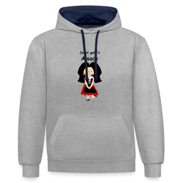 Alsacienne Traditionnelle Joyeuse sur Sweat à capuche contrasté