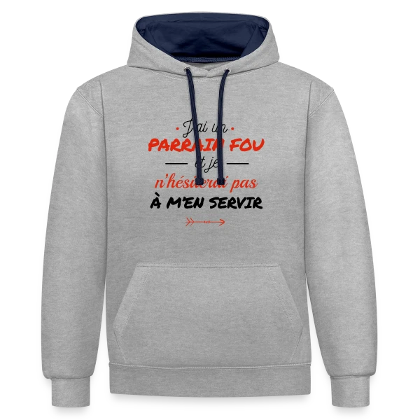 Mon Parrain Dément sur Sweat à capuche contrasté