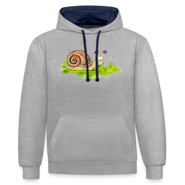 Escargot Rigolo Cils Fous sur Sweat à capuche contrasté