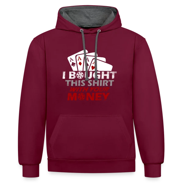 Poker Star: Design Casino Gagnant sur Sweat à capuche contrasté