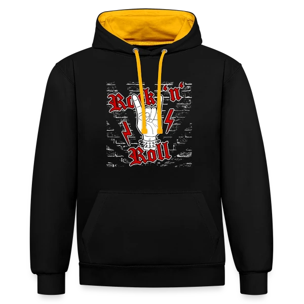Authentique Rock 'n' Roll sur Sweat à capuche contrasté