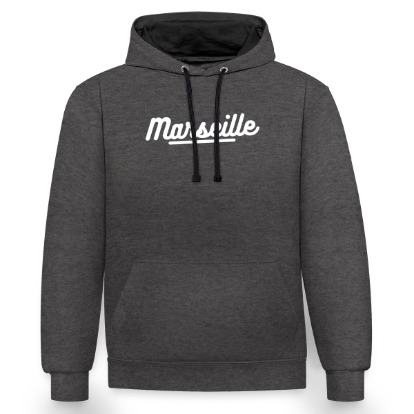 Marseille Design Épuré sur Sweat à capuche contrasté