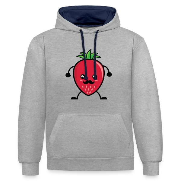 Fraise Kawaii Adorable et Tendance sur Sweat à capuche contrasté