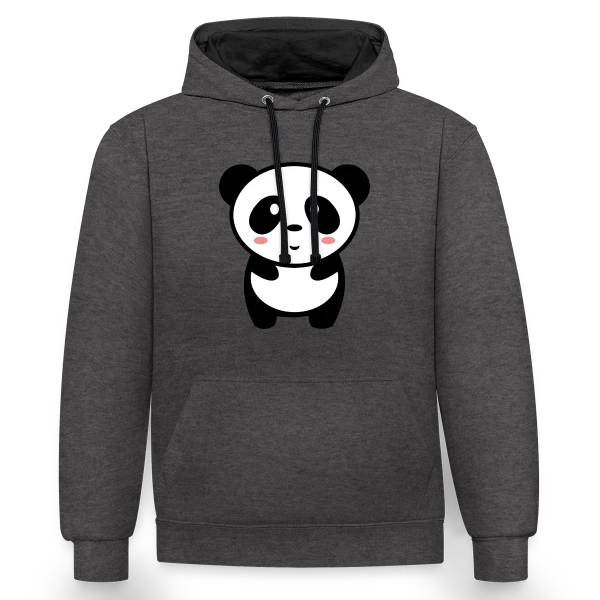 Panda Kawaii : Adorable et Tendance sur Sweat à capuche contrasté