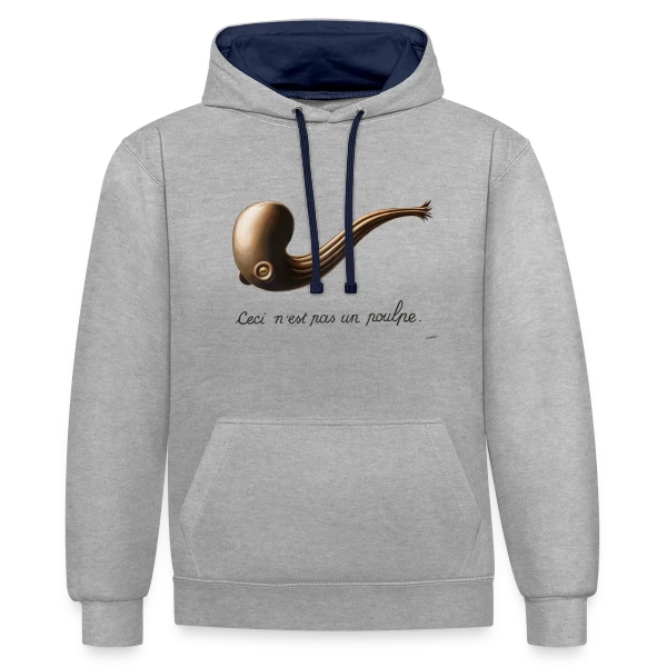 Ceci n'est pas un Poulpe sur Sweat à capuche contrasté