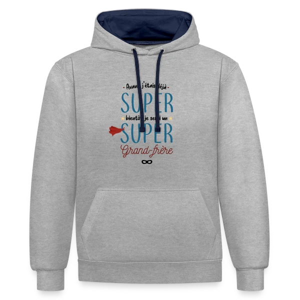 Futur Super Grand Frère sur Sweat à capuche contrasté