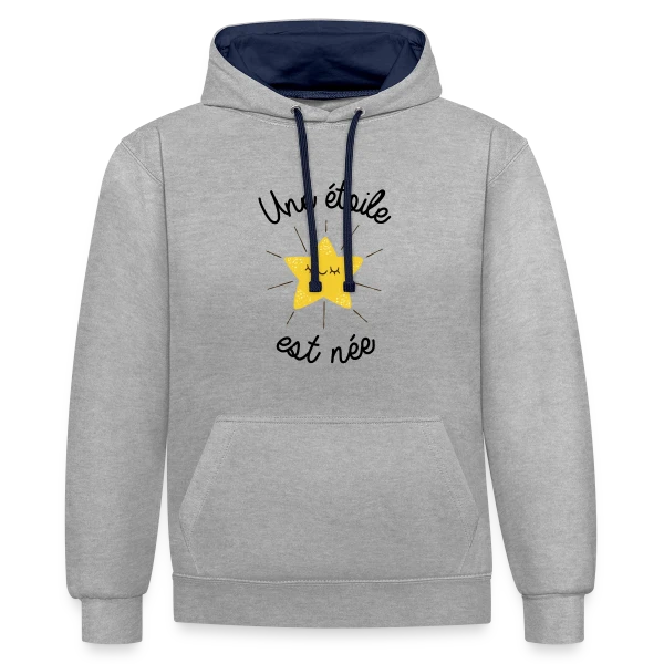 Une Étoile est Née sur Sweat à capuche contrasté