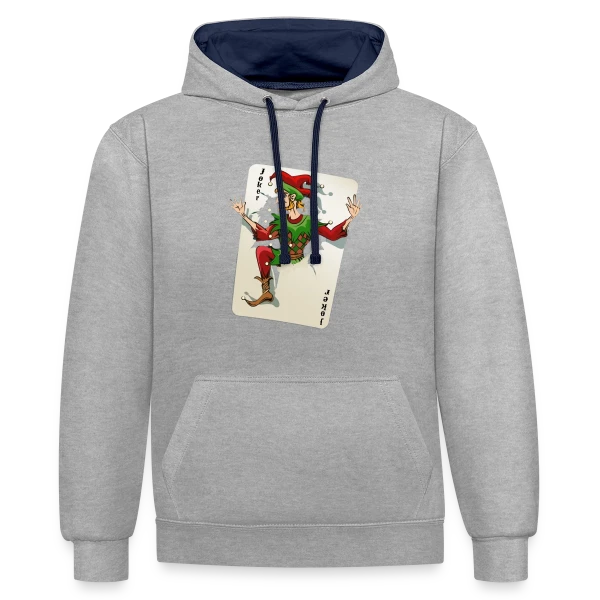 Joker Carte à Jouer sur Sweat à capuche contrasté