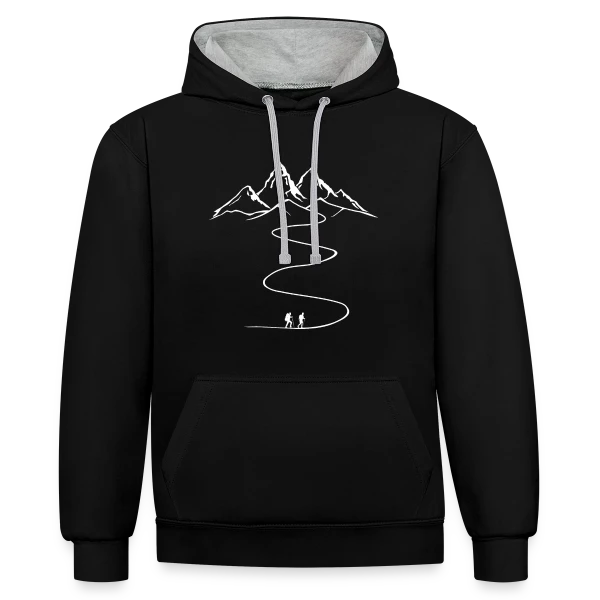 Randonnée Montagne: L'Aventure Ne Fait Que Commencer! sur Sweat à capuche contrasté