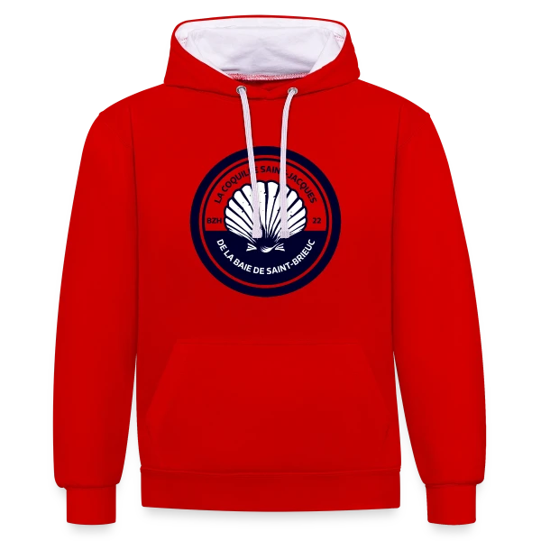 Coquille Saint-Jacques Baie de Saint-Brieuc sur Sweat à capuche contrasté