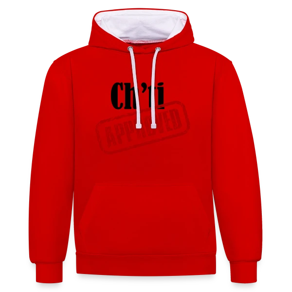 Ch'ti Approved sur Sweat à capuche contrasté