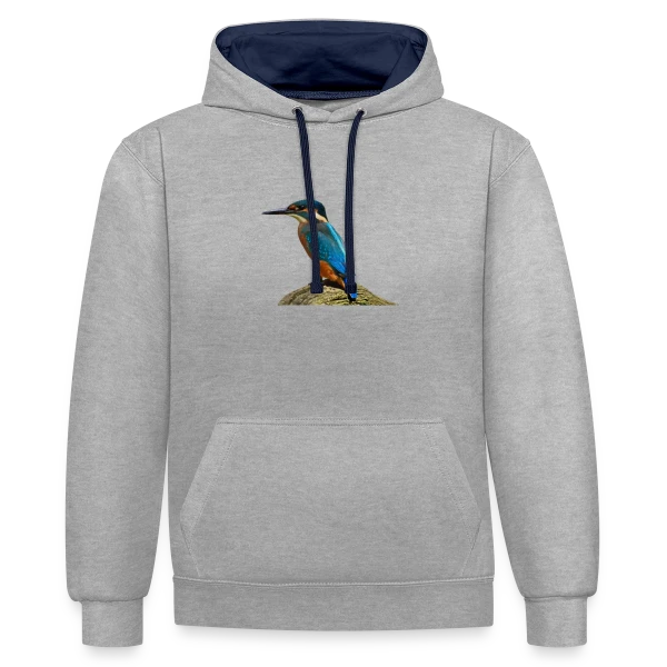 Martin-Pêcheur Majestueux sur Sweat à capuche contrasté