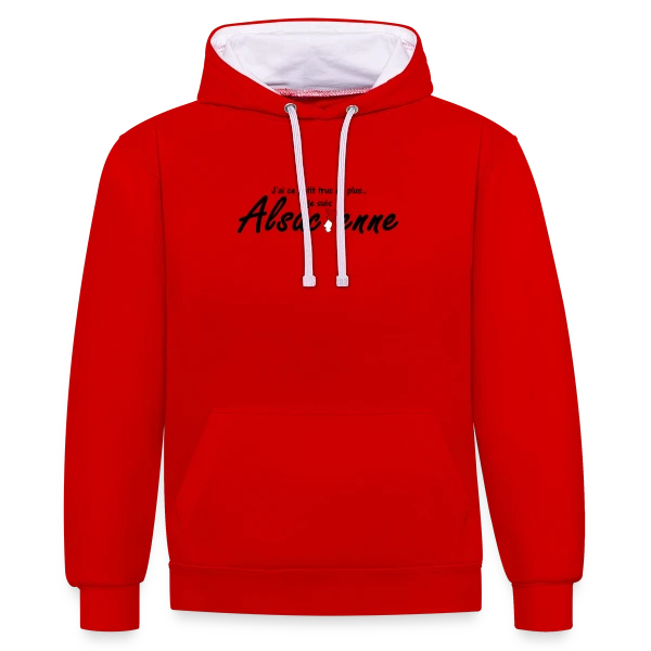 Je suis Alsacienne Humour sur Sweat à capuche contrasté
