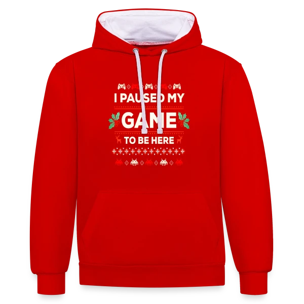 Joyeux Noël au Gamer : T-shirt Cadeau Idéal PC Zocker sur Sweat à capuche contrasté