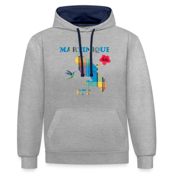 Martinique Madras 972 sur Sweat à capuche contrasté