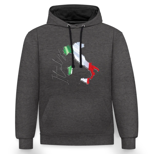 Italie Tricolore Élégante sur Sweat à capuche contrasté