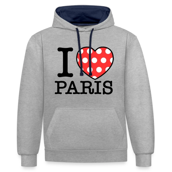 J'aime Paris Pois sur Sweat à capuche contrasté