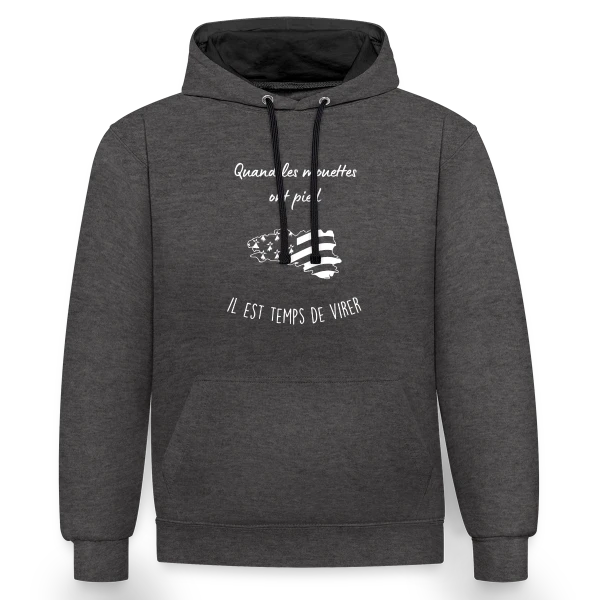 Bretagne Élégante sur Sweat à capuche contrasté